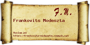 Frankovits Modeszta névjegykártya